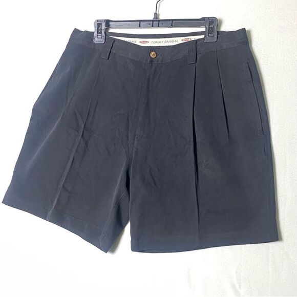 Tommy Bahama Black 100% Silk Pleated Front Shorts Size 35 - Picture 1 of 12
